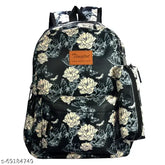 Black polyester Tinytot travel backpack, 20 litres, ideal for school or college trips for girls and women