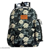 Black polyester Tinytot travel backpack, 20 litres, ideal for school or college trips for girls and women