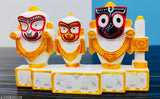Marble Jagannath Dham figurines, intricate gods for decorations or puja room, 12cm x 8cm x 0.5cm each, Indian handicraft