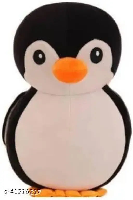 Black and multicolor fiber net soft toys for unisex play, essential plush penguin figures - 30 cm