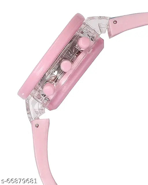 Pink dial, India-made digital watch for girls with Frozen theme and pink strap