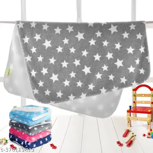 Star Grey Fleece Geometric 75cm x 100cm Baby Blanket for Heavy Winter, OYO BABY
