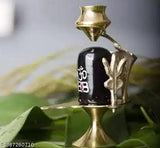 Brass Shivling with Lota for Puja (L-7cm, B-5cm, H-10cm), traditional Indian religious artifact for daily worship