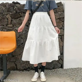 Rayon midi skirt for girls & women, solid net, stylish and comfortable, ethic look, light occasion, sizes: 24, 26, 28, 30, 32, 34, 36, 38, 40, 42, 44, 46, XS, S, M, L, XL. Indian origin