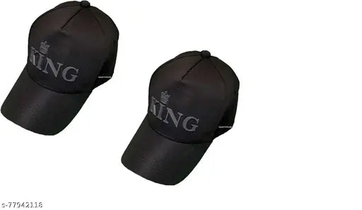 Cotton King cap combo (Ruber Print), printed pattern, stylish baseball cap pair from India