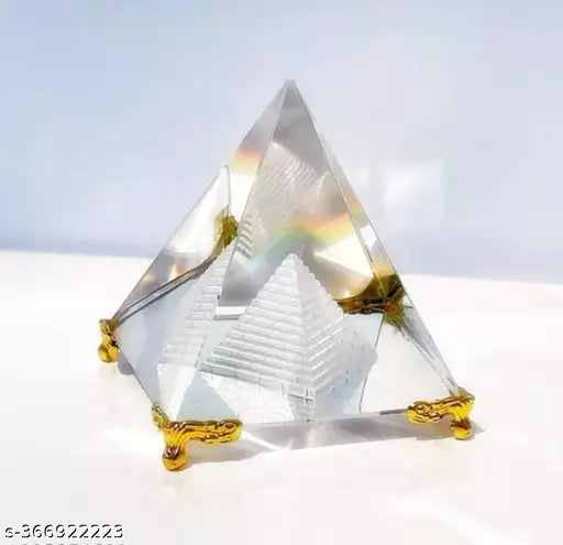 Crystal Products Vastu/Feng Shui pyramid, 5cm x 5cm x 5cm, enhances positive energy & good luck, ideal for home/office/study