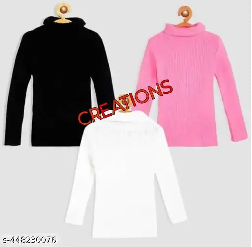 Woolen high neck innerwear sweaters, pack of 3 - ideal for winter comfort and warmth for kids