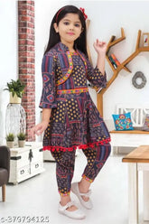 Party wear for girls rayon straight top with dhoti pants, printed in vibrant colors