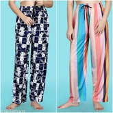 Trendy polycotton maxi printed pyjama set in vibrant digital design, perfect for relaxing at home, S/M sizes, Indian origin