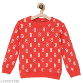 Boys cotton blend fullsleeve sweatshirt with printed net pattern, ideal for everyday wear