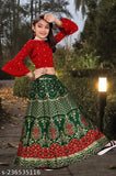 Bamboo-blend kids' lehenga set (KIDS NAFIZA LENGHA 02), features long sleeves, zari woven pattern, stitched net, and jacquard dupatta. Indian self-design ethnic wear for 7-8 years old girls
