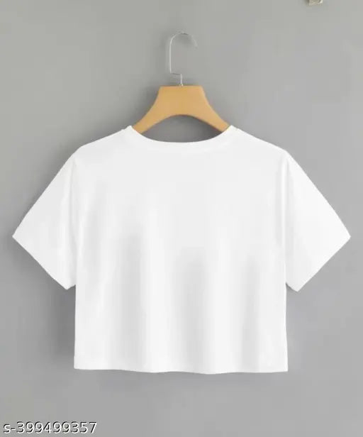 Classic Modern Casual cotton crop top t-shirt, printed net pattern, perfect for summer vibes - size S, M, L, XL