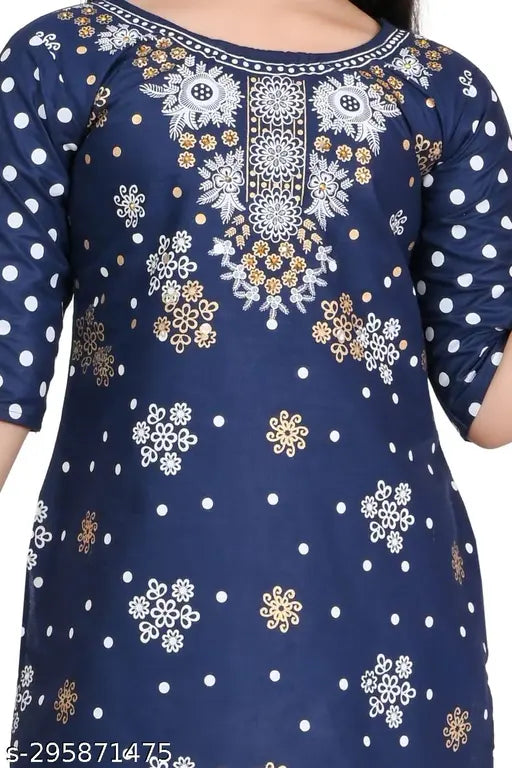 Stylish kids Rayon kurta Palazzo set with printed A-line tops and three-quarter sleeves, India-made clothing for children aged 3-12 years