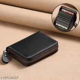 Antique leather wallaby wallet, solid pattern, 5 compartments, free size, India origin