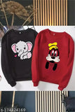 Kids sweatshirts (2pcs packing), printed in cotton blend fleece fabric, long sleeves, 2-9 years, Indian origin