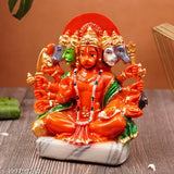 152 Orange synthetic resin Panchmukhi Hanuman Ji statue for home decor, protection from evil eye