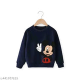 Blue Mickey Mouse printed, all-over design baby sweatshirts (Gray & Blue), pack of 2 on children's clothing rack