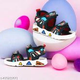 Dark Blue embellished net sandals for Little Champ and Cindrella, breathable, waterproof with long-lasting Velcro - summer-friendly shoes for ages 15 years