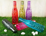Multicolor ZIGZAG shape plastic drinking water bottle 1000ml, pack of 6 on display shelf