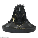 Black polyresin Adiyogi Shiva statue decorative showpiece, intricately crafted for home or office décor
