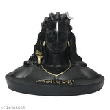 Black polyresin Adiyogi Shiva statue decorative showpiece, intricately crafted for home or office décor