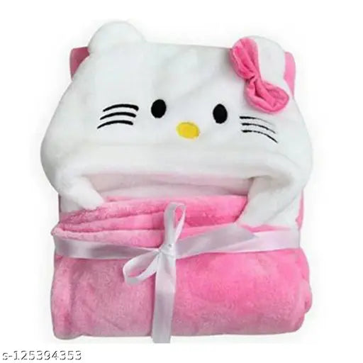 Fleece unisex swaddler baby blanket by BABYZONE, perfect for newborns 0-12 months. Hooded design with free size (L26in x W34in). Made in India