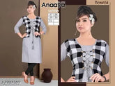 Cotton three-quarter sleeve kurtis for kids aged 6-16, solid pattern, made in India