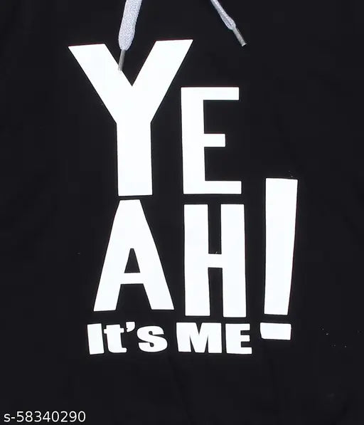 Boys black cotton sweatshirt & hoodie - vibrant printed, kids' sporty style, casual wear - perfect for play or pairing with jeans/chinos, size: 3-4yrs (chest 25in, length 18in), made in India