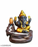 Shiv Ganesha Comboshivji poly resin statues with 20 backflow incense cones. Aadiyogi smoke fountain waterfall cone incense holder showpiece statue, handcrafted in India