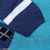 Wool knit infant sweater with Dinosaur Santa fun frolic design, suitable for kids from 0-6 months to 6-7 years