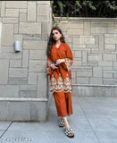 Embroidered Rayon Pakistani Kurta Set with lace, three-quarter sleeves, pack of 2 in various sizes for festive and daily wear, origin India