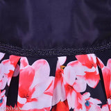 Navy blue satin kraft frock dress for girls, cotton lining, printed net detail, India origin