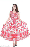 Beautiful sleevesless cotton dress (M, L, XL, XXL, Free Size) by EBENEZER TEXTILE - Indian printed cotton gown for women