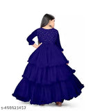 High-quality net, three-quarter sleeve gowns (5-6, 6-7, 7-8, 8-9, 9-10, 10-11, 11-12, 12-13, 13-14, 14-15, 15-16 years) - B. R. Enterprise's New Stylish Gown Collection for special occasions