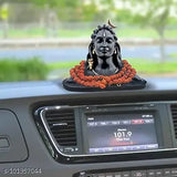 Solid Adiyogi statue, Pooja decor for home/office, handcrafted in India, 112-feet replica, five-faced Rudraksha mala included