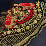 Super net embroidery work saree with dupion silk blouse, intricate multi-thread embroidery, yellow and off-white colors, Indian-made