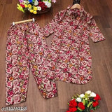 Rayon rose cord set for women, long-sleeved rayon garment with multiple sizes: S, M, L, XL, XXL, XXXL, 4XL, 5XL, 6XL, 7XL, made in India