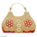 Golden PU bridal party clutch (11x6x2in, 1 compartment & 1 inner pocket), perfect for festive and wedding events