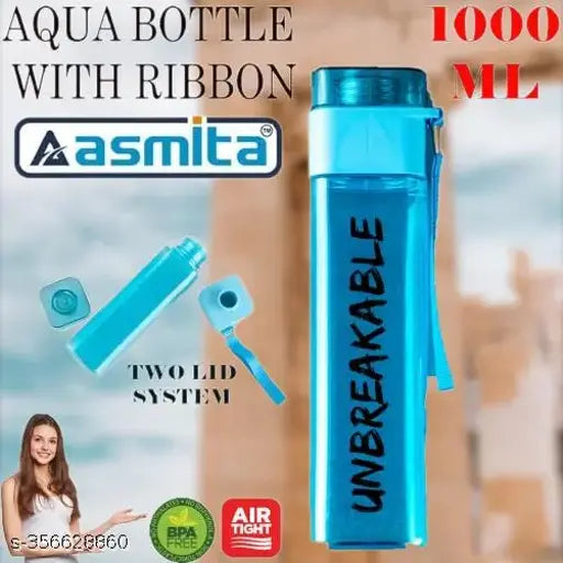 Blue BPA-free sports water bottle, leak-proof and easy to clean for school, office, or outdoor use