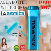 Blue BPA-free sports water bottle, leak-proof and easy to clean for school, office, or outdoor use