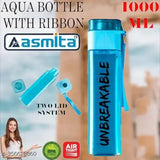 Blue BPA-free sports water bottle, leak-proof and easy to clean for school, office, or outdoor use