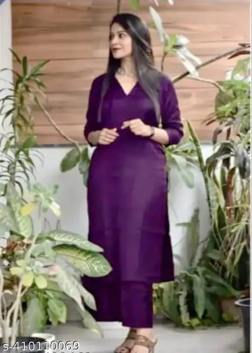 Trending Solid Rayon Fabric Kurta Pant Set for Women, vibrant printed net design, perfect casual wear, made in India