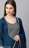 Rayon Solid-Pattern Women's Kurta Pant Set with Dupatta - Comfortable fashion wear for various occasions, available in multiple sizes (M, L, XL, XXL) from India