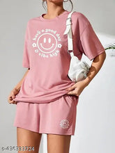 Cotton blend printed co-ords set, KSHS women's loose fit nightsuit and shorts, Indian-origin