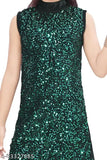 Nylon sleeveless sparkle velvet party dress for girls (India), accessory bag included