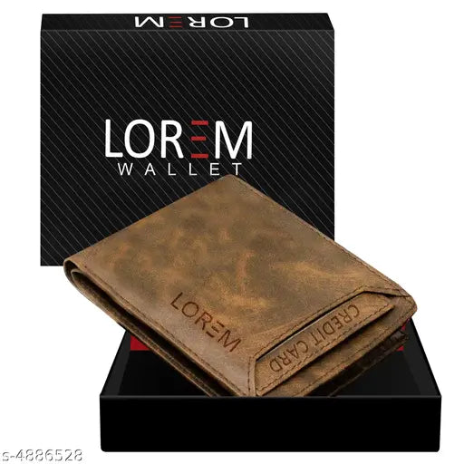 Brown two-fold leather men's wallet with textured pattern, compact size, perfect for gifting on various occasions like Diwali, birthday, Dhanteras, weddings, anniversaries, or Rakshabandhan. Inside features top quality polyester fabric lining and 7 card slots, 2 currency pockets. Handcrafted in India
