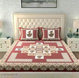 Rajasthani traditional jaipuri printed bedsheet double queen king size bedsheet with 2 pillow cover (ethnic design and fast colours)