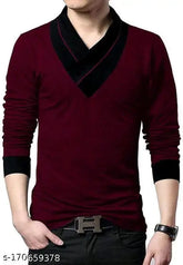 Solid men's long-sleeve polyester t-shirt in full size, vibrant and stylish, perfect fit for M, L, XL sizes