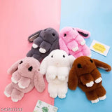 Fluffy fabric rabbit sling bag, random color. Realistic details, ideal for casual or party wear. Internal pockets for essentials