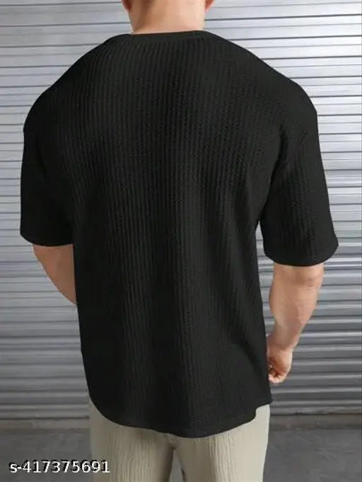 Short-sleeve cotton Popcon Mane T-shirt, solid color, size S (19in x 26in), made in India